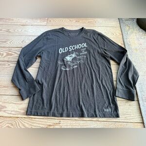 NWT Life Is Good Men's L Off-Black Long Sleeve Snowmobile Tee